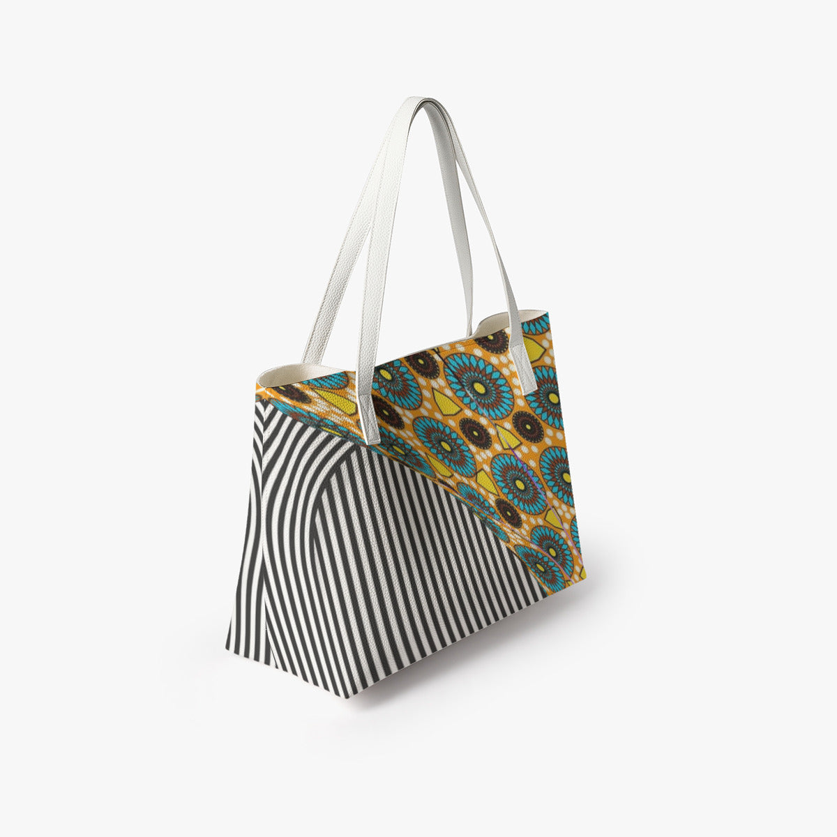 REPIX – Sac Cabas Vertical “Array Vector Transit” | PU Leather Minimalist Cyber Tote Bag