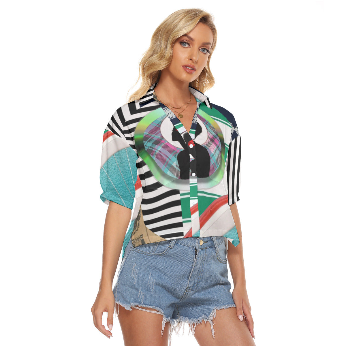 REPIX – Top Col V Ample “Raster Lattice Spectrum” | Loose Fit Pocket Cyber Streetwear