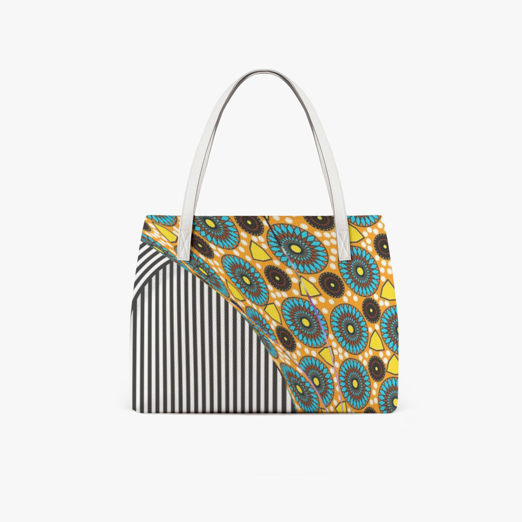REPIX – Sac Cabas Vertical “Array Vector Transit” | PU Leather Minimalist Cyber Tote Bag
