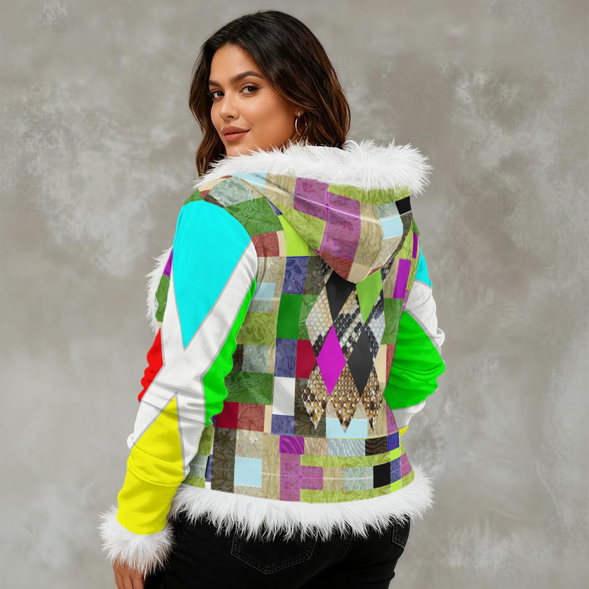 Hoodie ouvert “Velours Scintillant Néonova” – REPIX