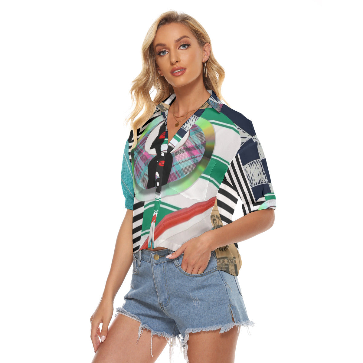 REPIX – Top Col V Ample “Raster Lattice Spectrum” | Loose Fit Pocket Cyber Streetwear