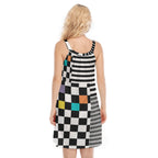 REPIX – Robe à Bretelles “Fan Array Array” | Fan Shape Hem Summer Cyber Dress