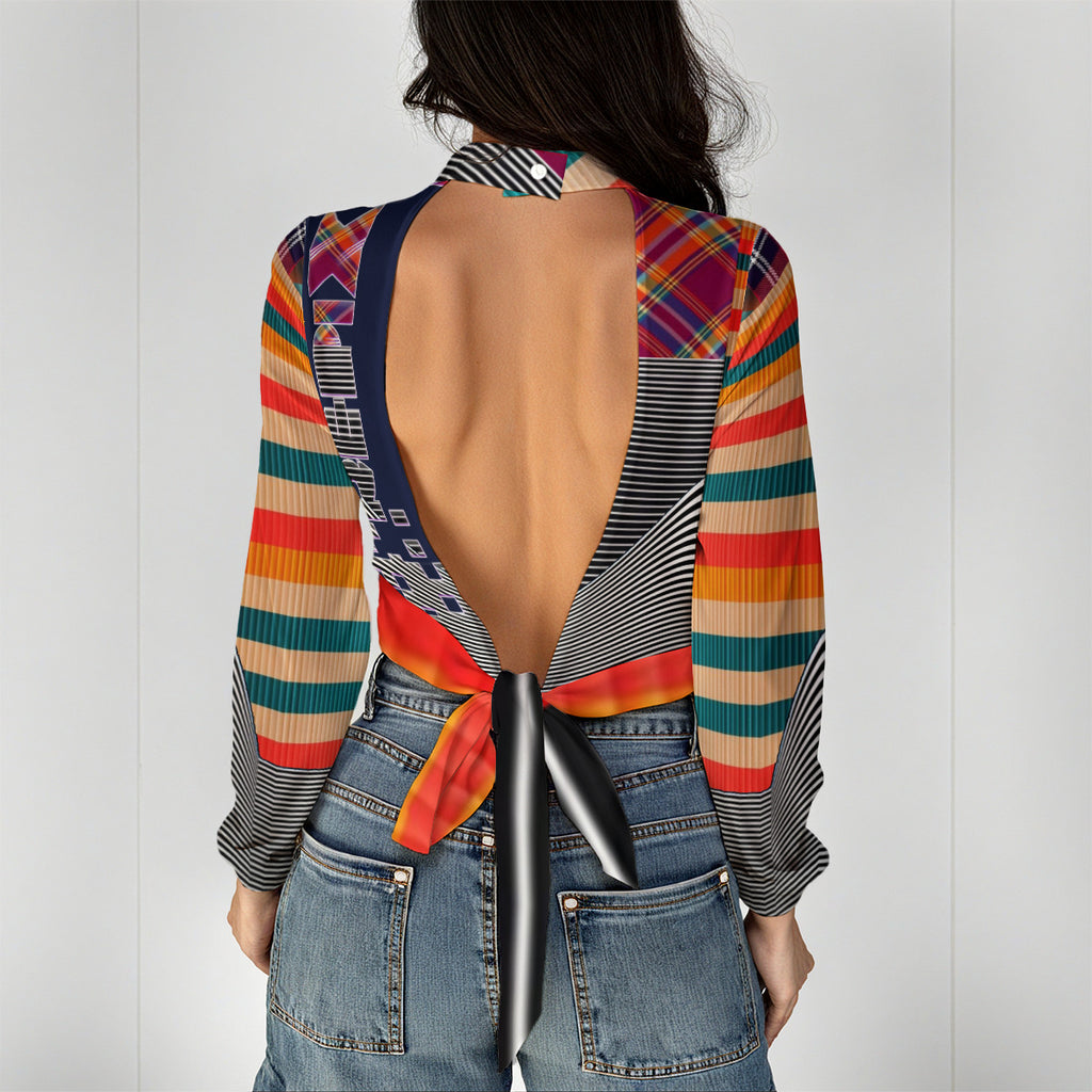 REPIX – Crop Top Dos Nu “Neonova Halter Core” | Stand-Up Collar Cyber Streetwear