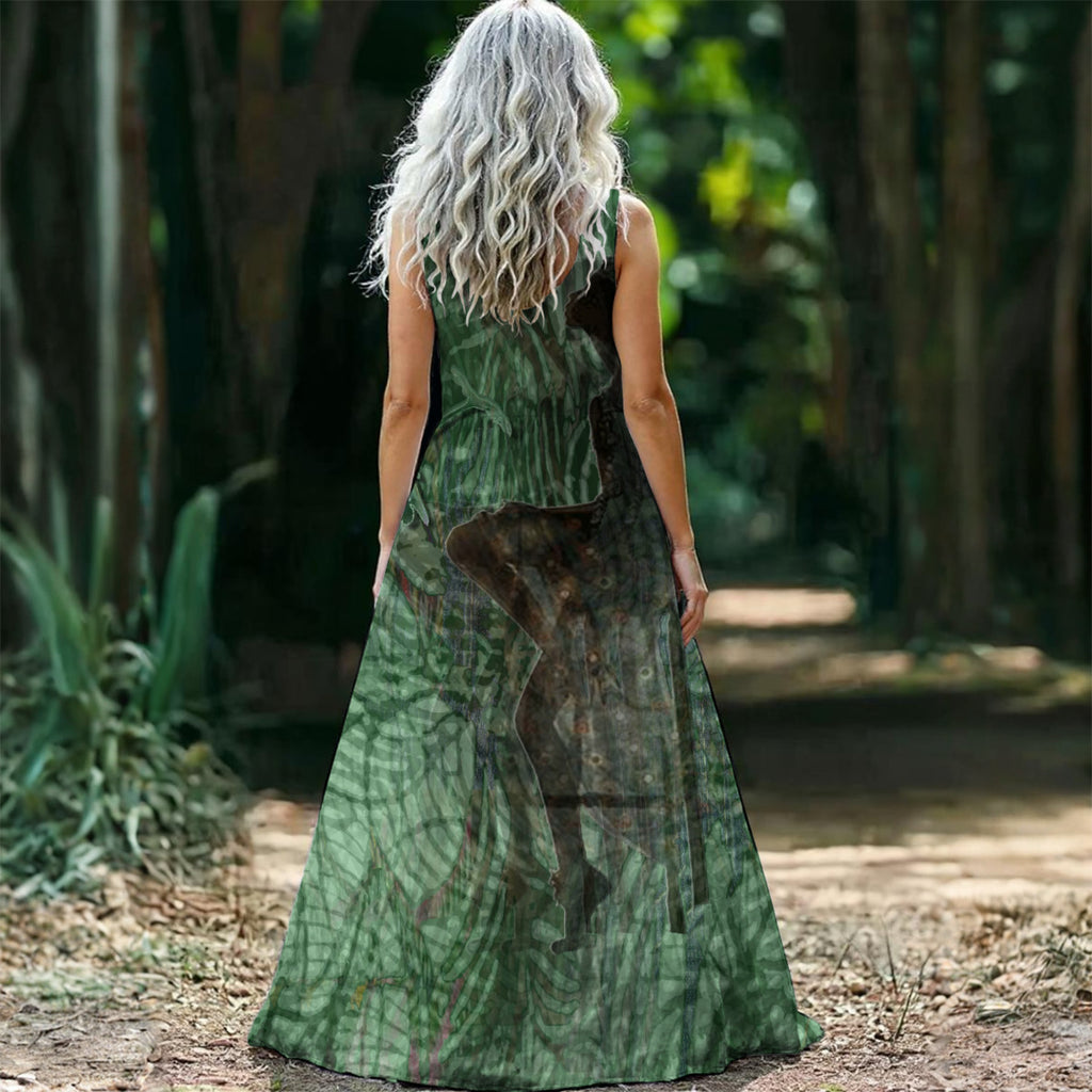 Emerald Archive – Robe Longue Sans Manches Imprimée Femme REPIX