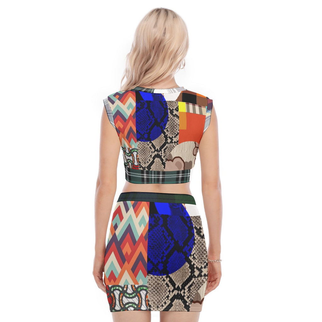 REPIX – Collarless Vest & Skirt Set “Neonova Memory Archive”