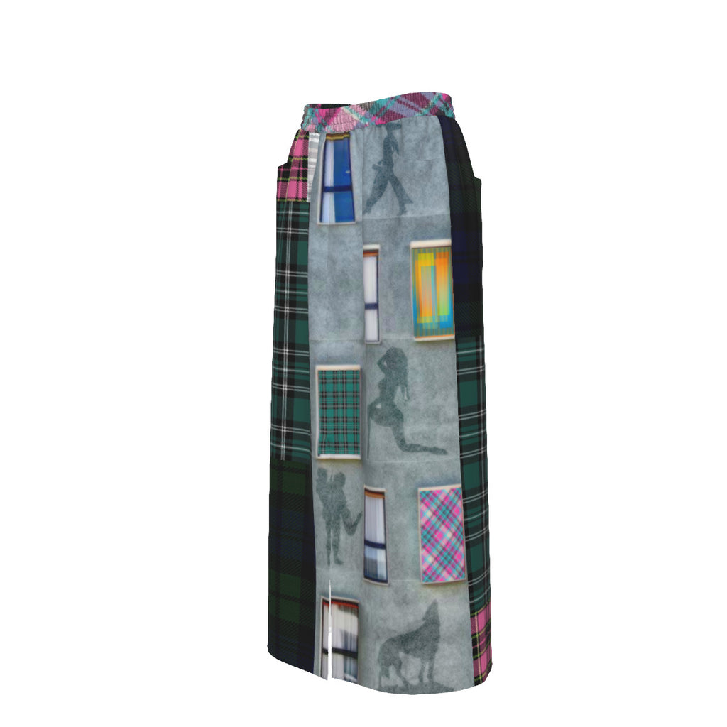 REPIX – Jupe Longue Fendue “Canvas Pixel Trace” | Front-Slit Cotton Streetwear