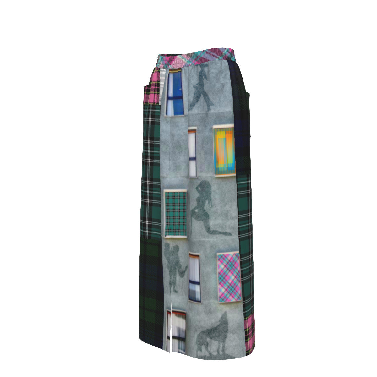 REPIX – Jupe Longue Fendue “Canvas Pixel Trace” | Front-Slit Cotton Streetwear