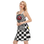 REPIX – Robe à Bretelles “Fan Array Array” | Fan Shape Hem Summer Cyber Dress