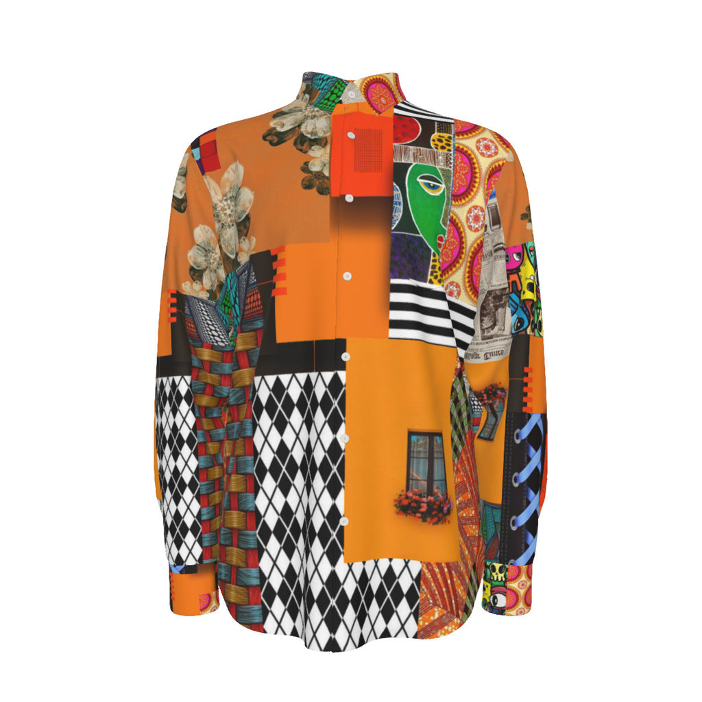 Chemise Orange Archive REPIX popeline de coton vue de face