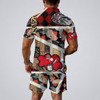 REPIX – Ensemble Survêtement “Stream Glitch System” | Zip Polo & Shorts Cyber Tracksuit