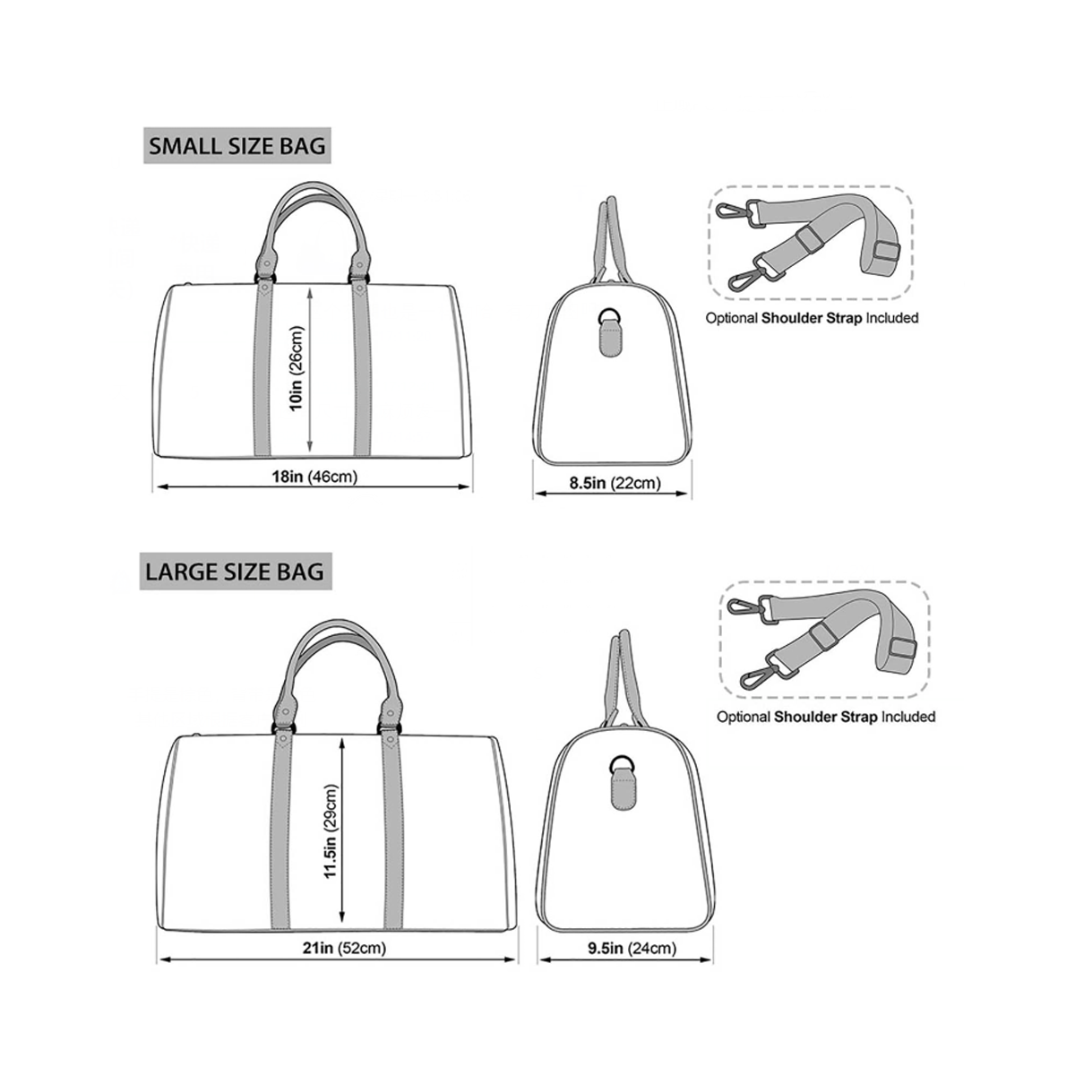 Sac de Voyage REPIX Grande Capacité en Canvas & PU – Bandoulière Urbaine Personnalisable