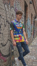 REPIX – Polo Éco “Glitch Matrix Array” | Recycled Microfiber Urban Streetwear
