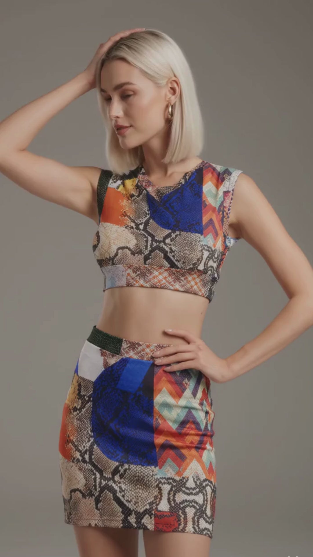 REPIX – Collarless Vest & Skirt Set “Neonova Memory Archive”