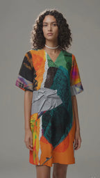 REPIX – Robe Tunique “Bark Raster Shift” | Vertical Grain Organic Streetwear